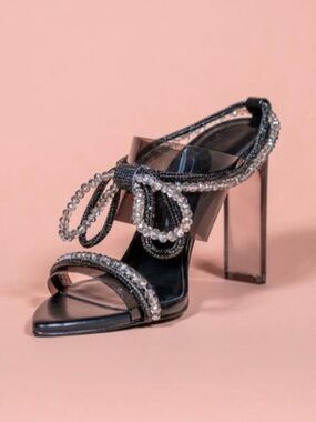She Is Cheval Laser Kitty 3000 Heels Coal Christmas Colorway Size 7